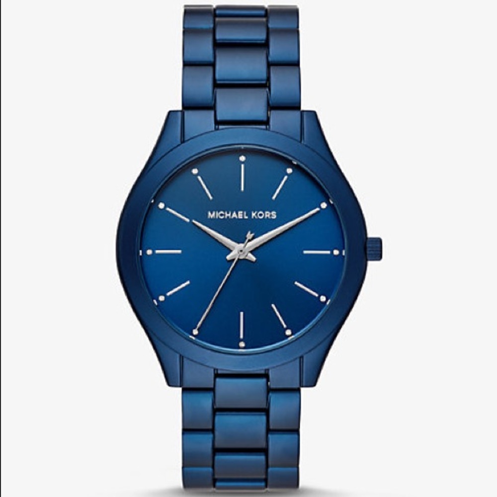 Slim Runway Blue-Tone Aluminum Watch
